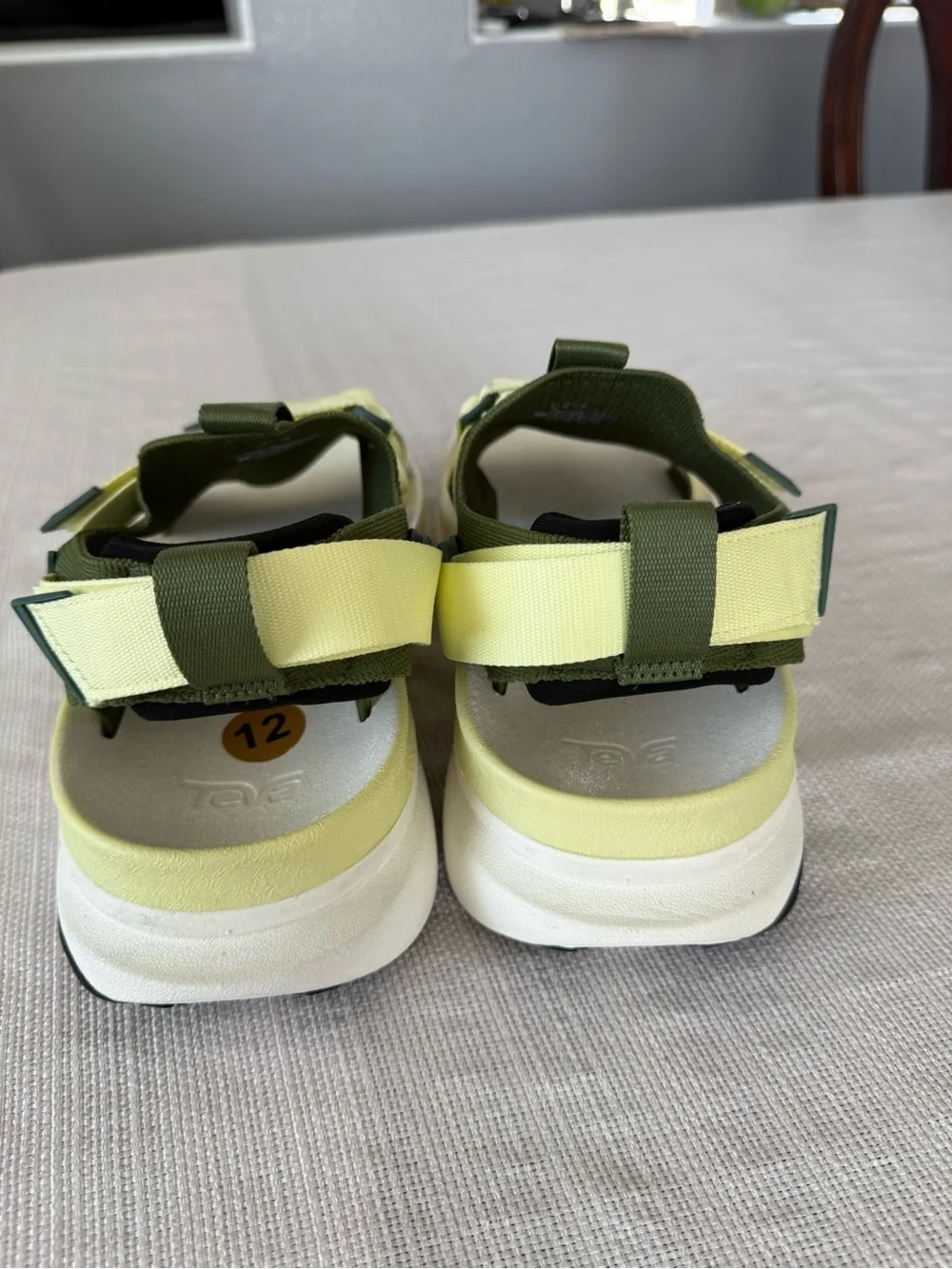Teva men’s eventrail running sandals in Olive Green and Lemon